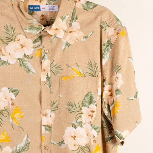 Camisa hawaiana beige (2XL) Old Navy