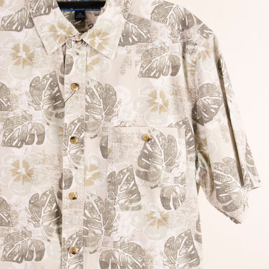 Camisa hawaiana beige (M) Croft & Barrow