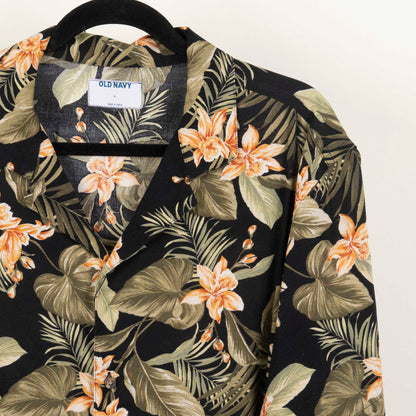Camisa Hawaiana Negro (L) Old Navy