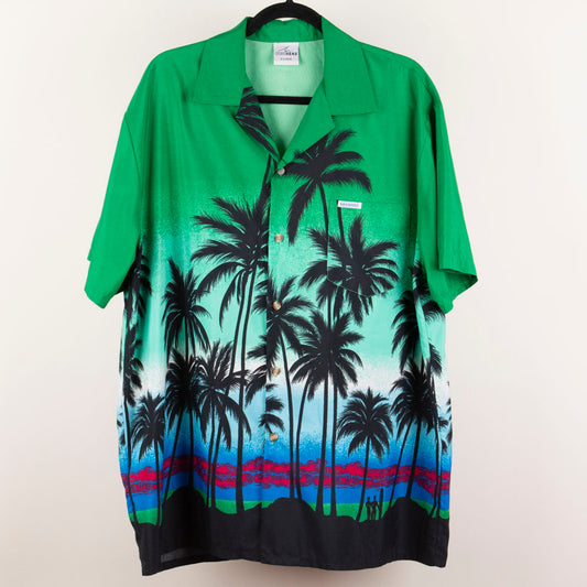 Camisa hawaiana verde (XL) Highseas Resort