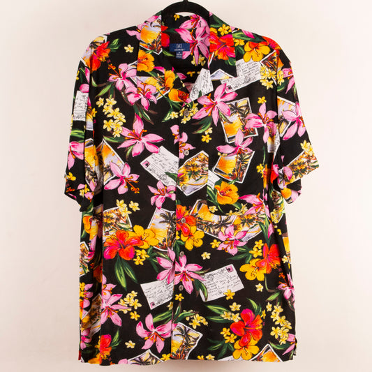 Camisa hawaiana negro (M) George