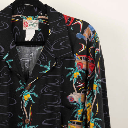Camisa Hawaiana Negro (2XL) The Hawaian Original