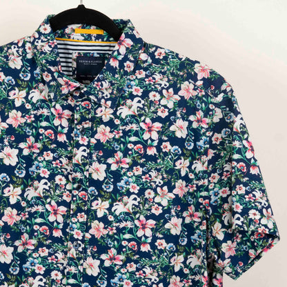 Camisa Estampada Azul (L) Denim & Flower
