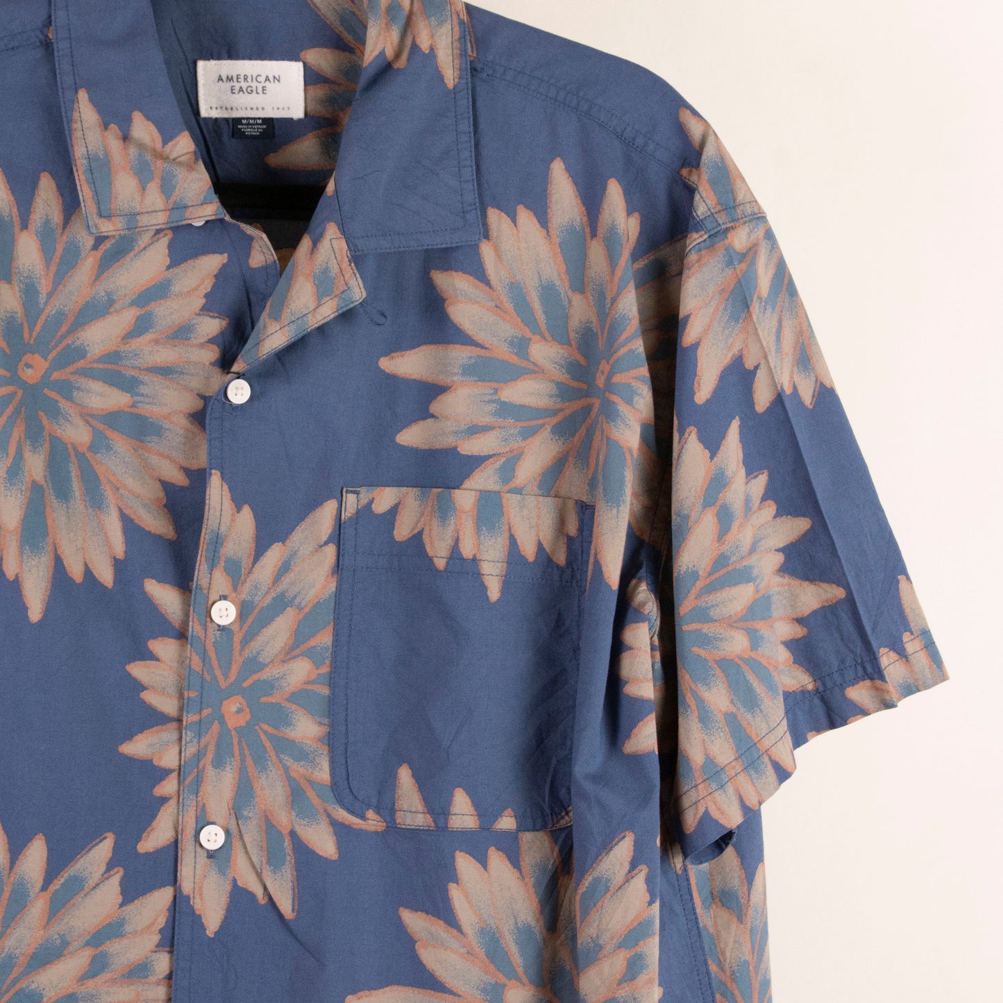 Camisa hawaiana azul (M) Amerigan Eagle