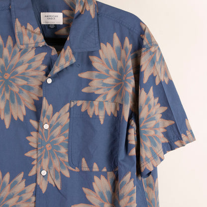Camisa hawaiana azul (M) Amerigan Eagle