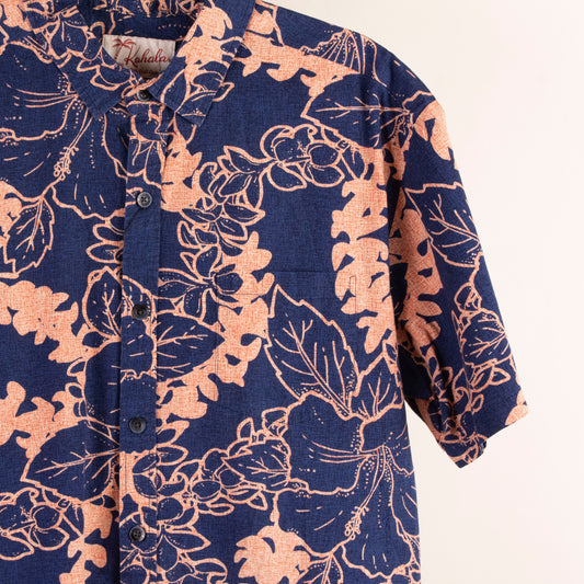 Camisa hawaiana azul (L) Kahala