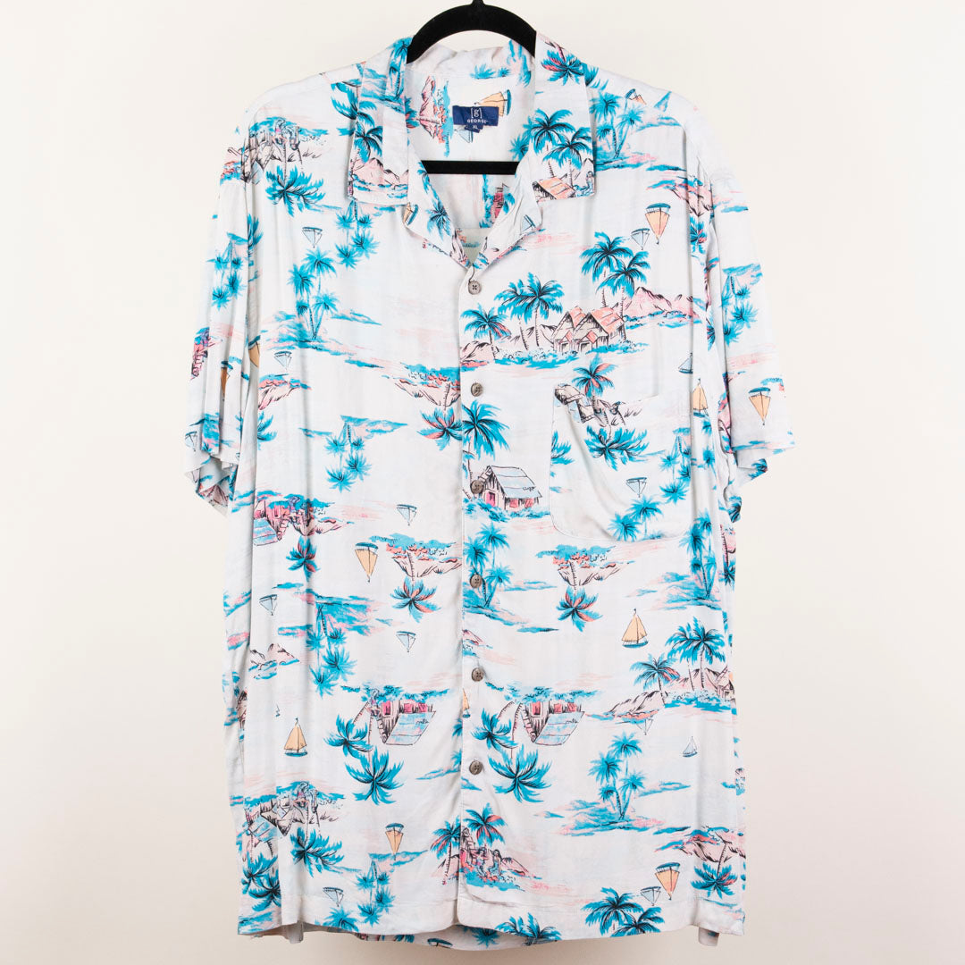 Camisa hawaiana blanca (XL) George