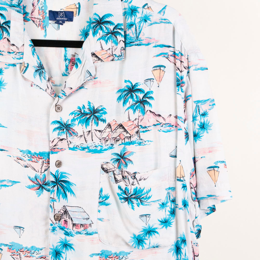 Camisa hawaiana blanca (XL) George