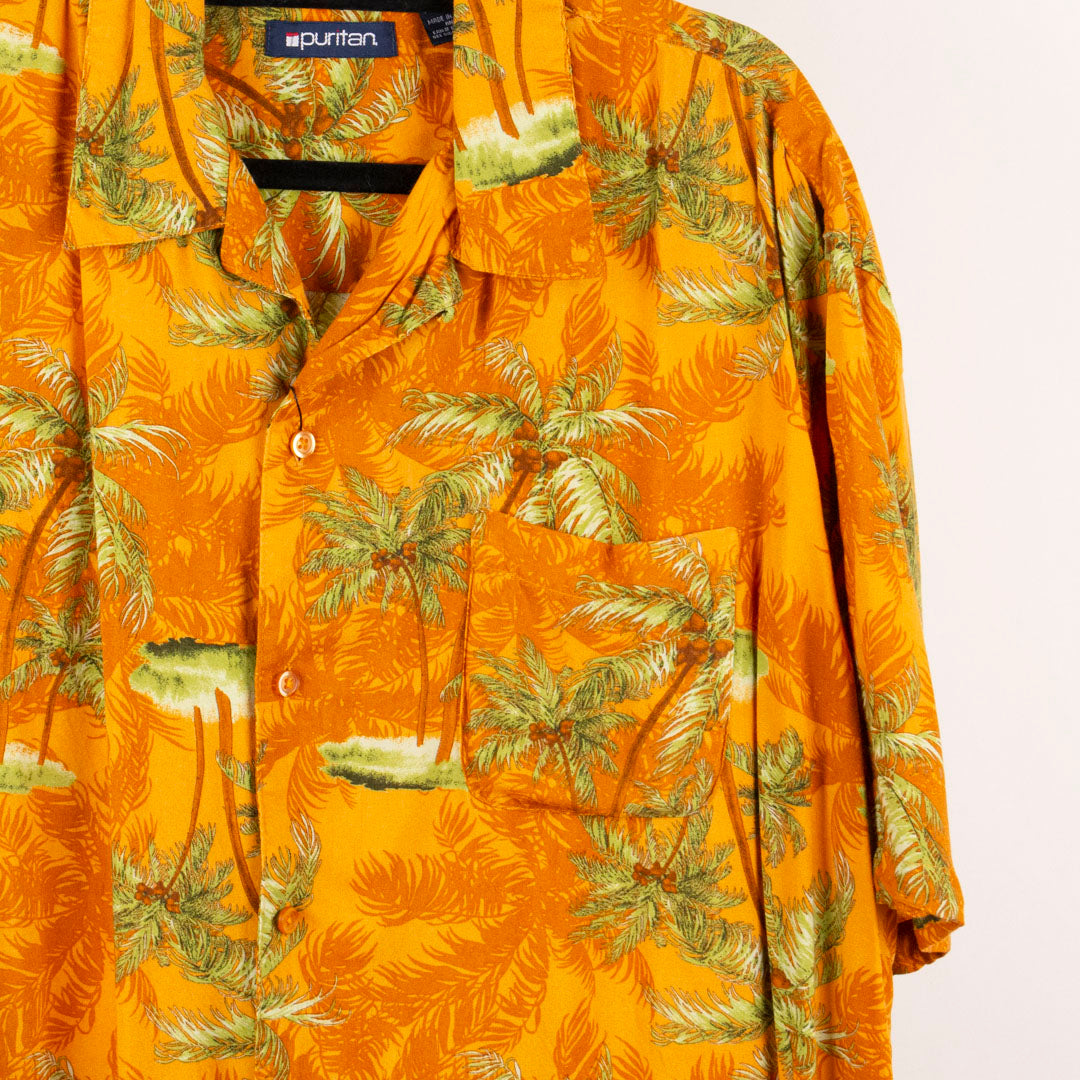 Camisa hawaiana naranja (XL) Puritan
