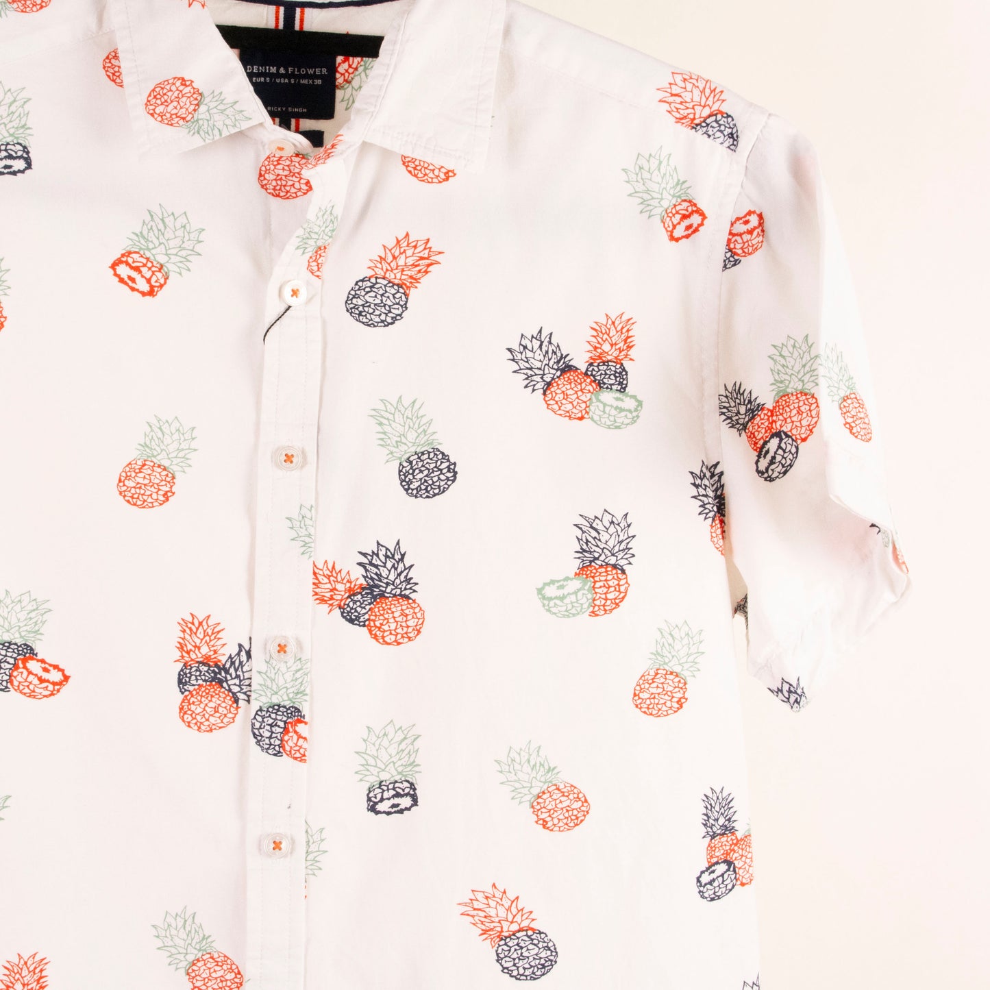 Camisa hawaiana blanco (S) Denim & Flower