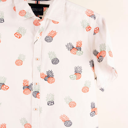 Camisa hawaiana blanco (S) Denim & Flower
