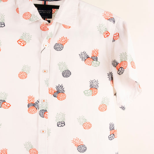 Camisa hawaiana blanco (S) Denim & Flower