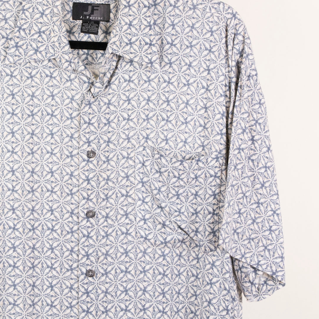 Camisa estampada beige (L) J. Ferrar