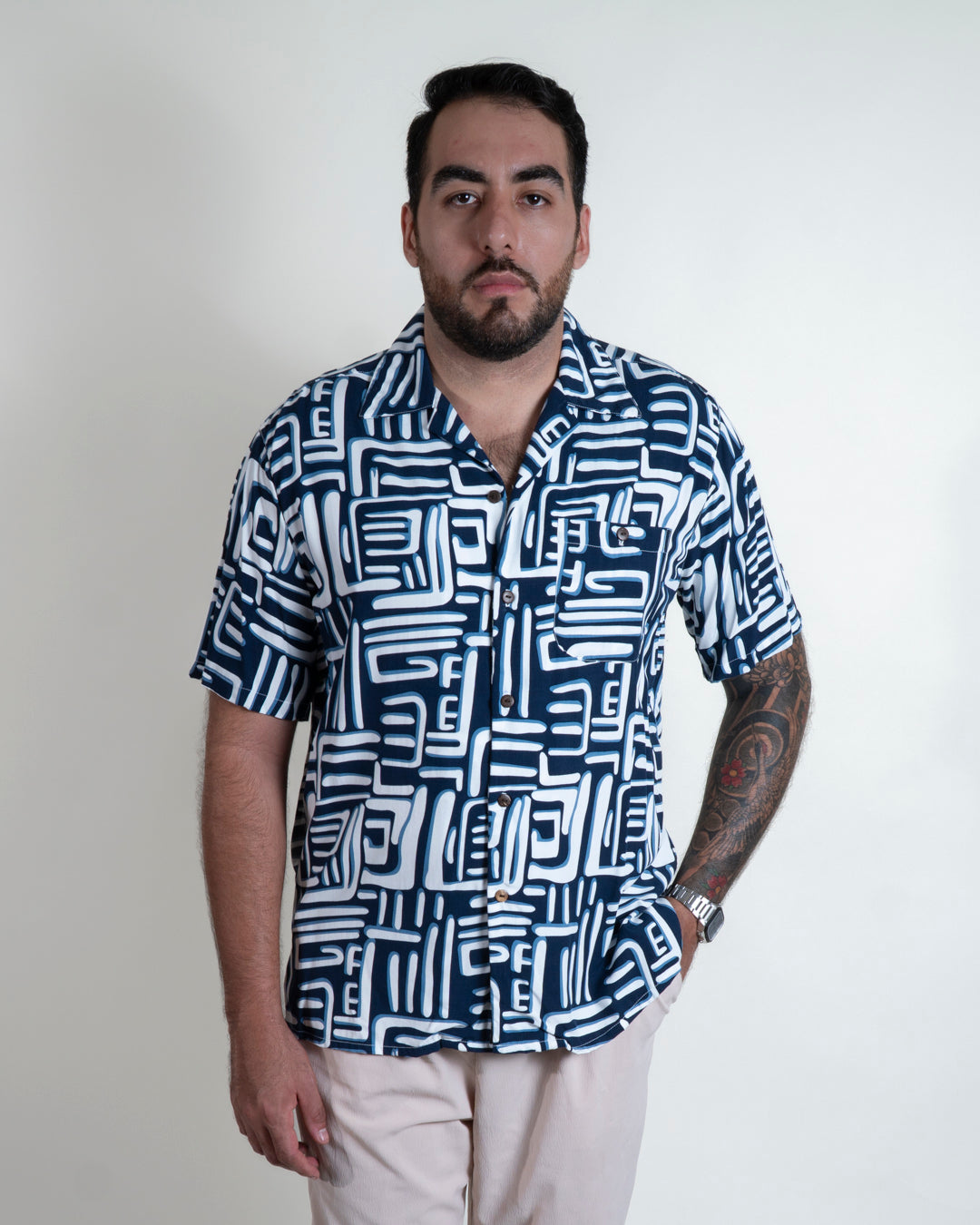 Camisa hawaiana azul (L) Fresco Lab