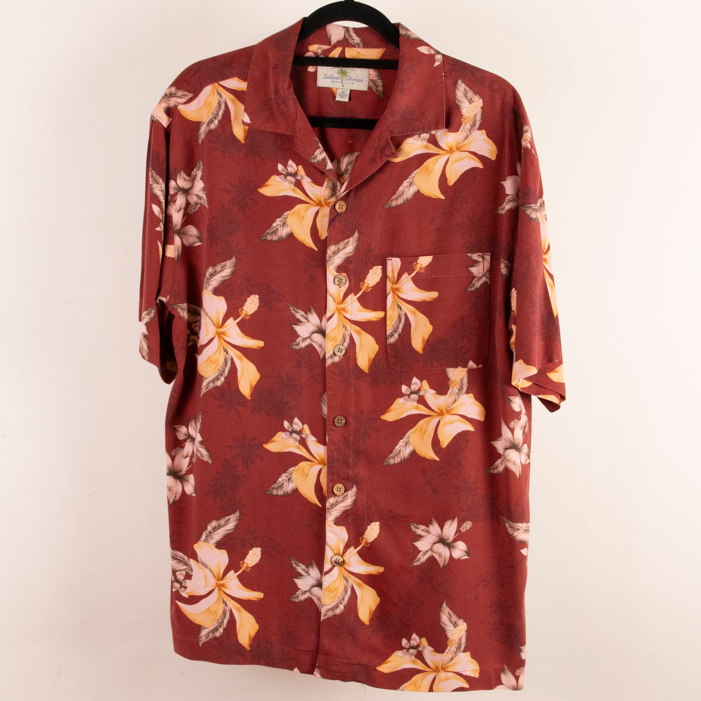 Camisa hawaiana rojo (M) Island Shores