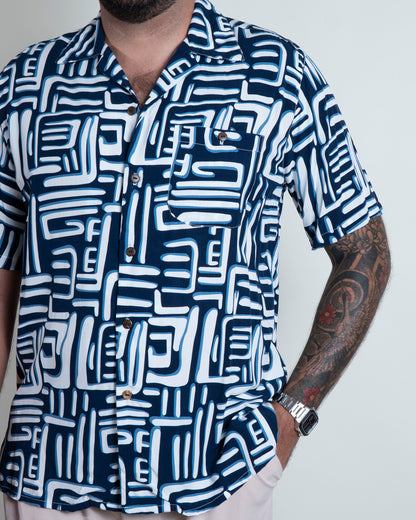 Camisa hawaiana azul (L) Fresco Lab