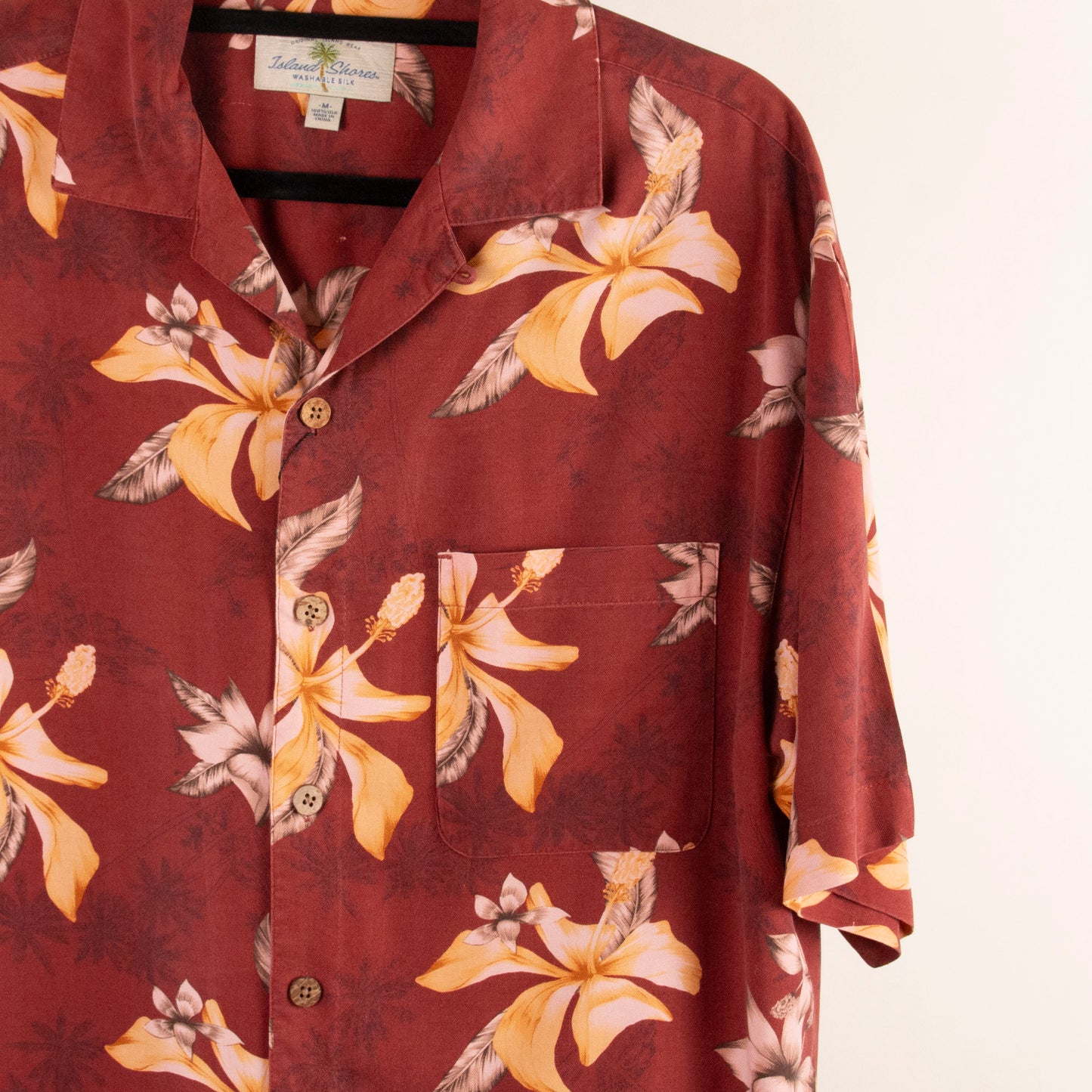 Camisa hawaiana rojo (M) Island Shores