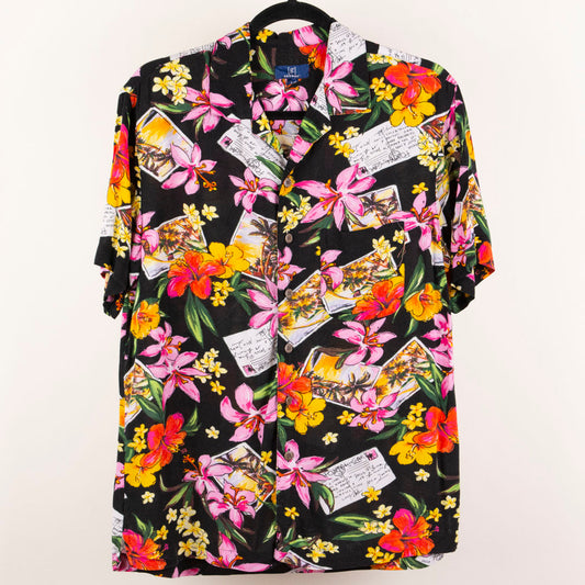 Camisa hawaiana negro (S) George