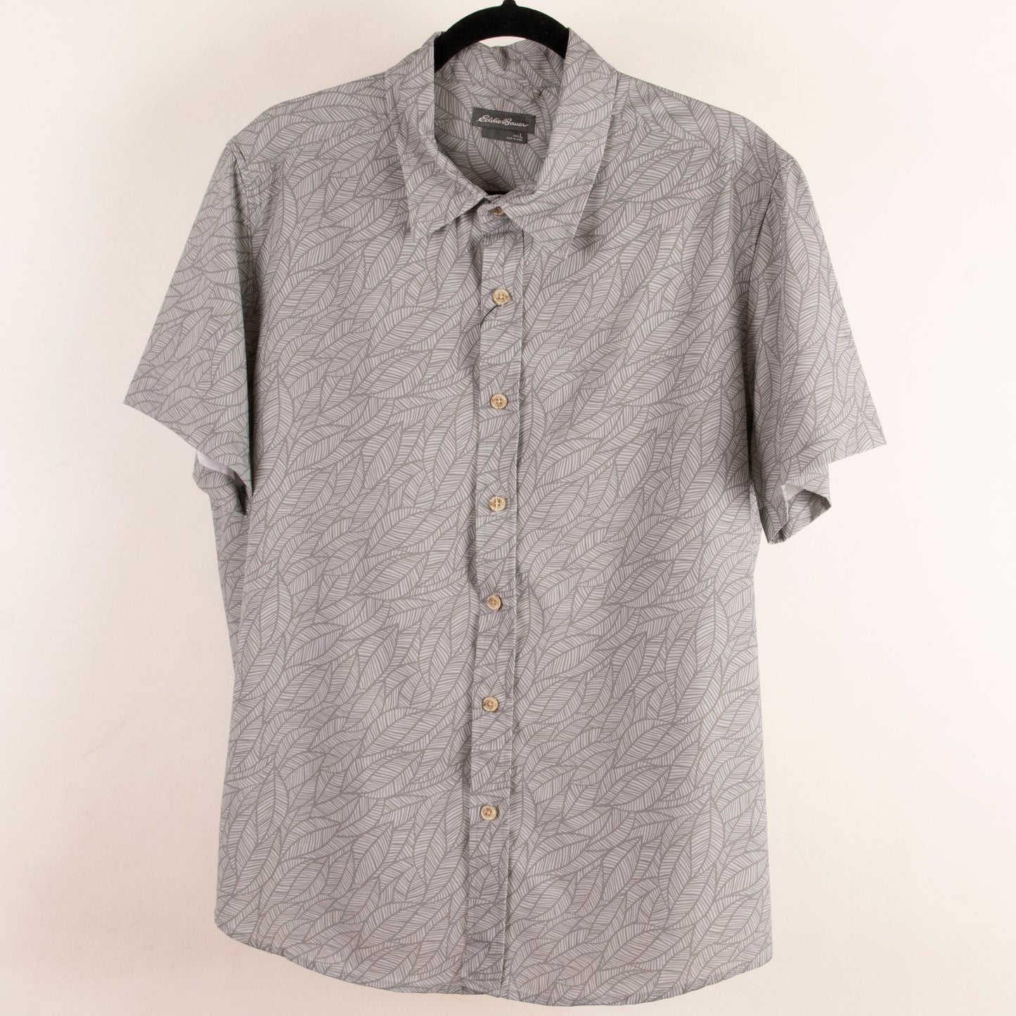 Camisa estampada gris (L) Eddie Bauer