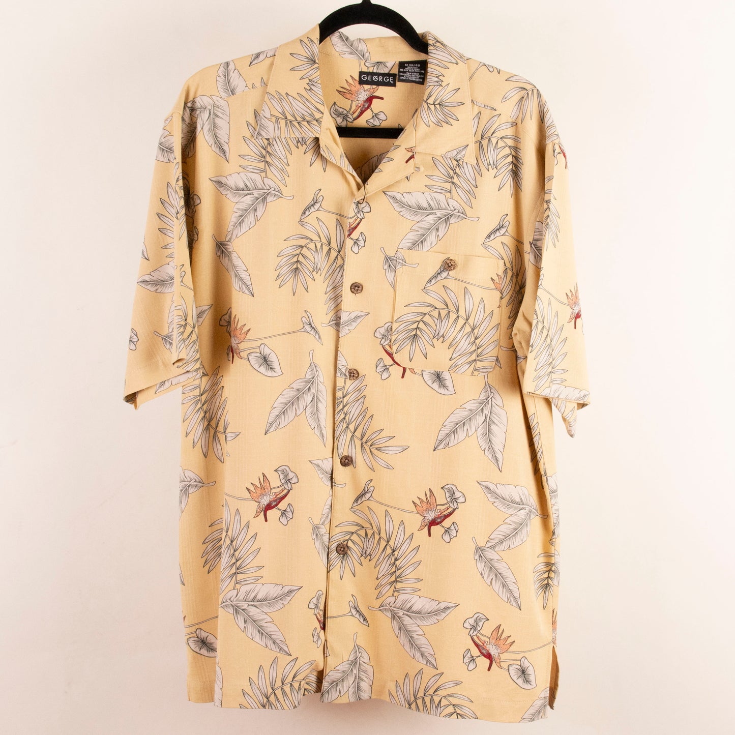 Camisa hawaiana amarillo (M) George