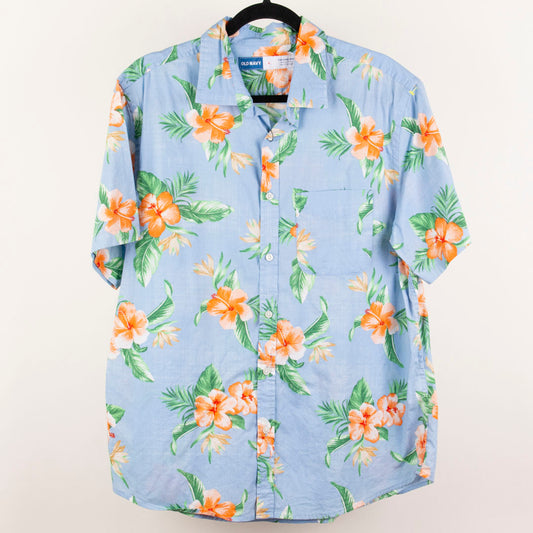 Camisa hawaiana azul (L) Old Navy