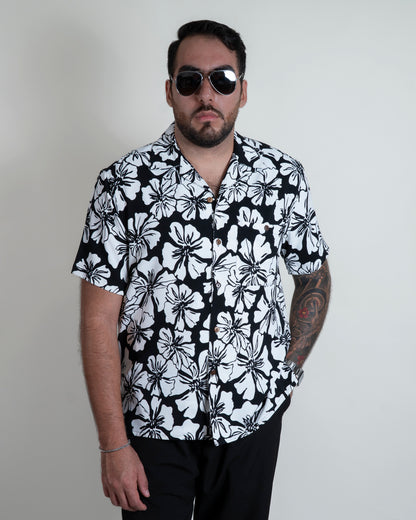 Camisa hawaiana negra (L) Fresco Lab