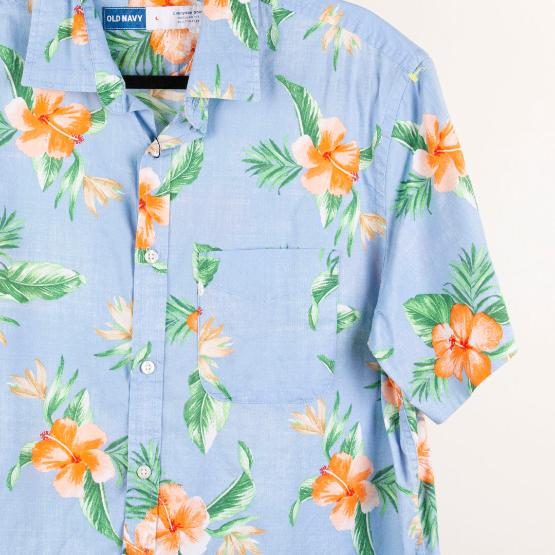 Camisa hawaiana azul (L) Old Navy