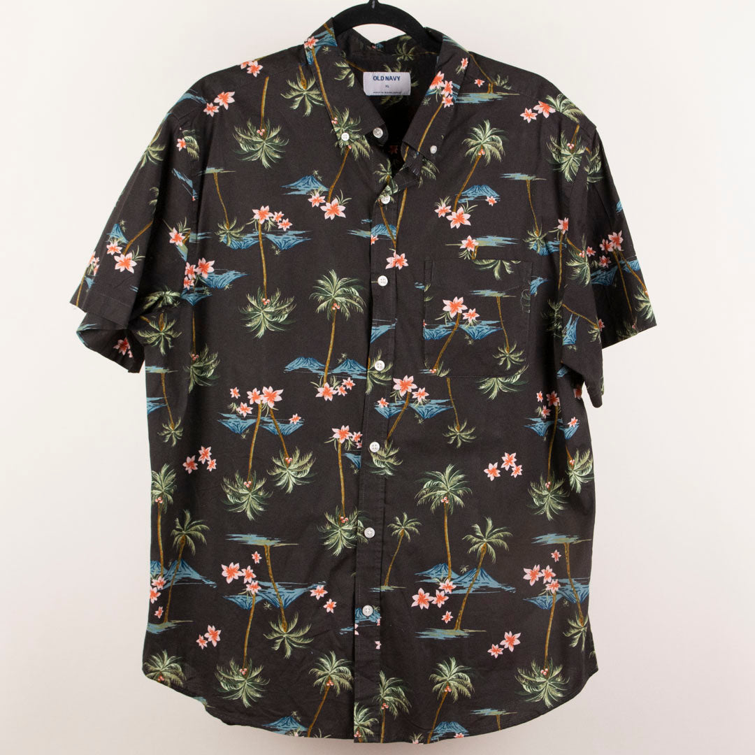 Camisa hawaiana negro (XL) Old Navy