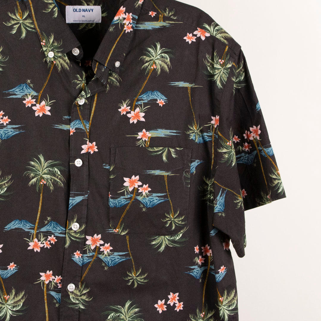 Camisa hawaiana negro (XL) Old Navy