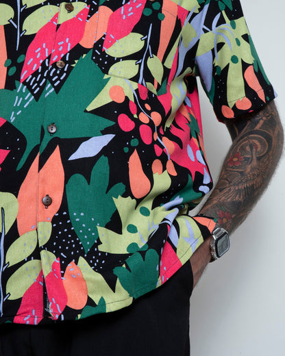 Camisa hawaiana negra (L) Fresco Lab