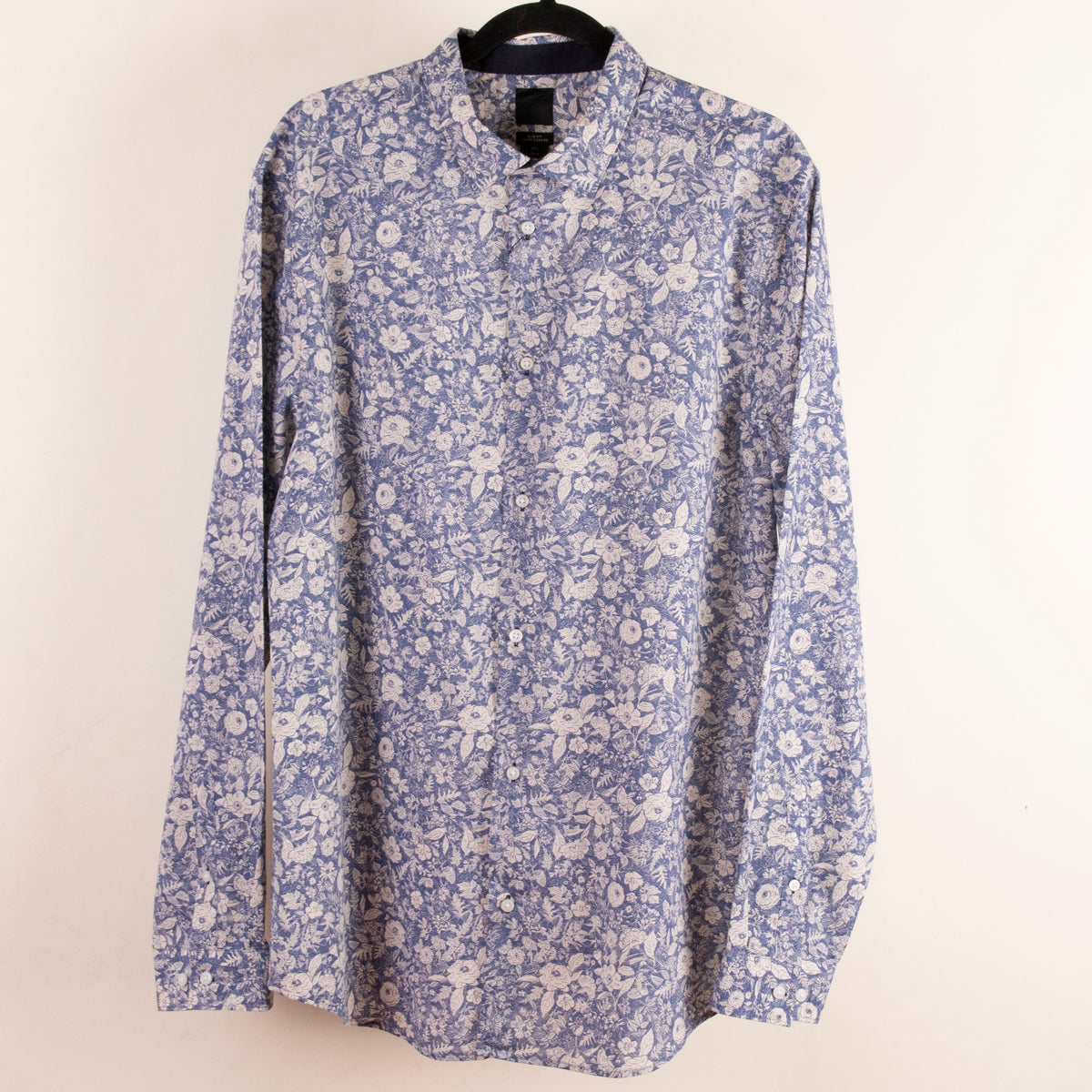 Camisa estampada azul (L) H&M