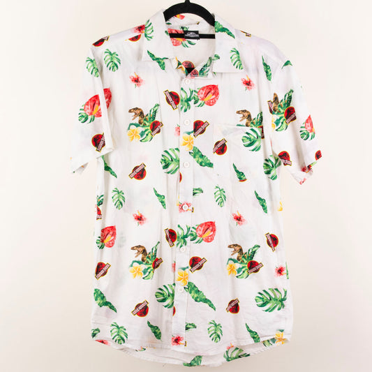 Camisa hawaiana blanca (S) Jurassic World