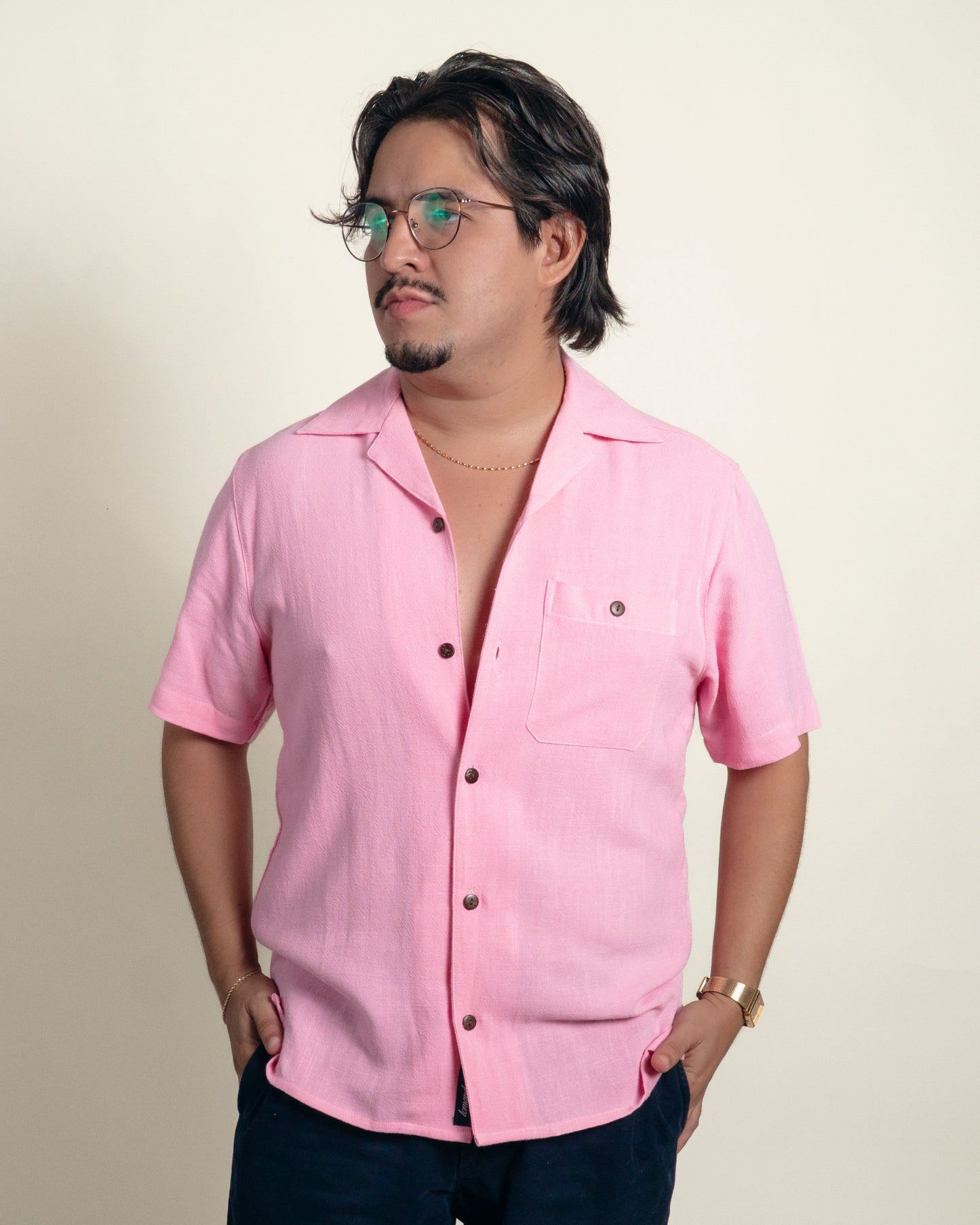 Camisa casual rosa
