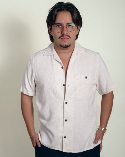 Camisa casual avena
