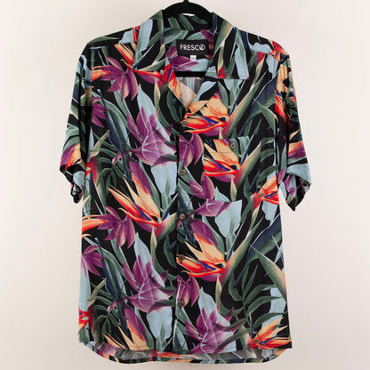 Camisa hawaiana paraíso negro
