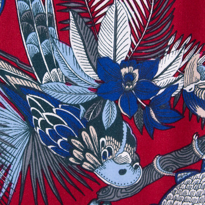 Camisa hawaiana manga corta Guacamaya rojo