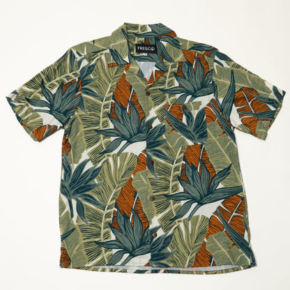 Camisa hawaiana manga corta verde Manglar