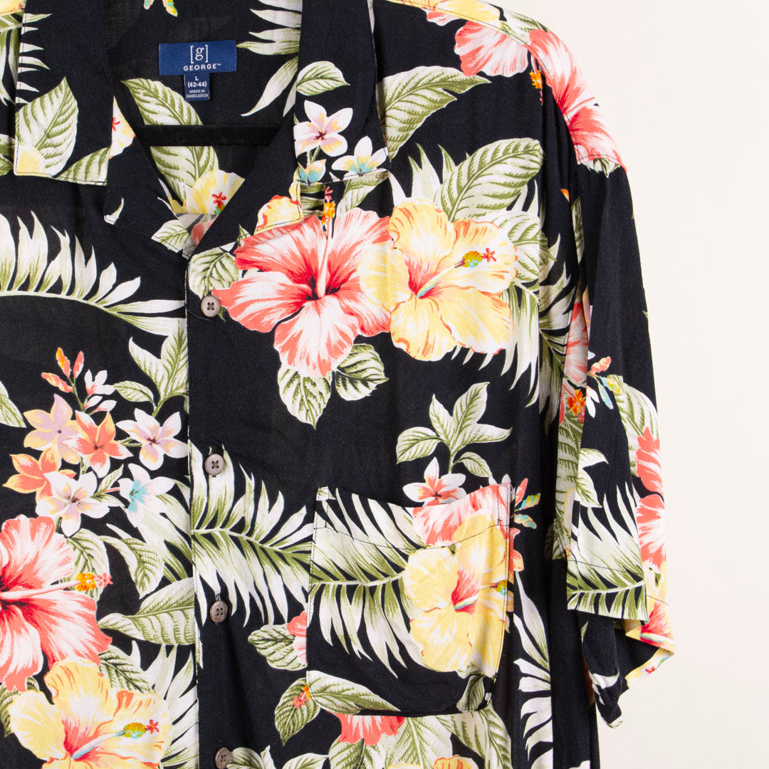 Camisa hawaiana negro (L) George