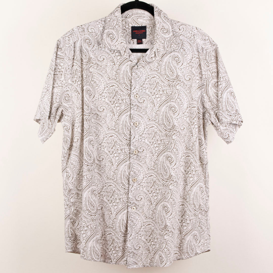 Camisa hawaiana beige (L) UOMO