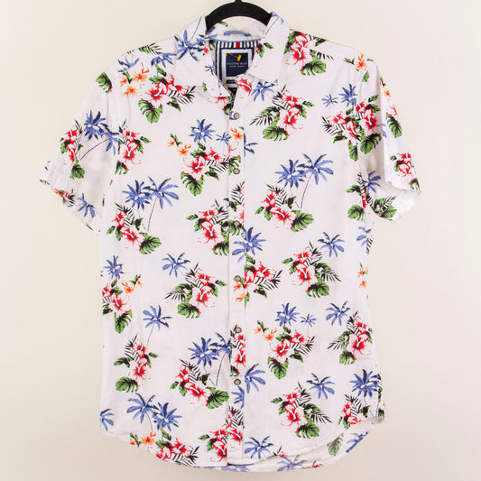 Camisa hawaiana blanca (M) Cactus Man