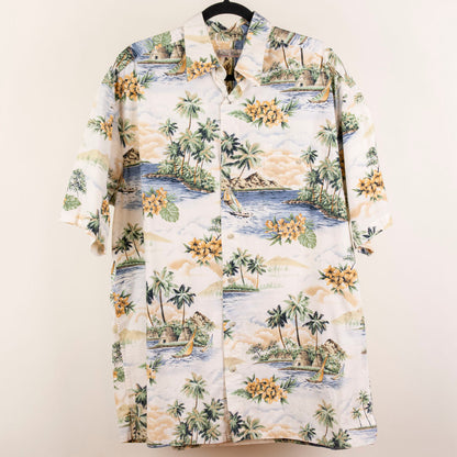 Camisa hawaiana beige (L) Hollis River