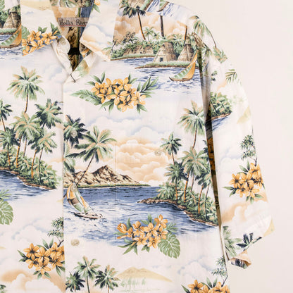 Camisa hawaiana beige (L) Hollis River