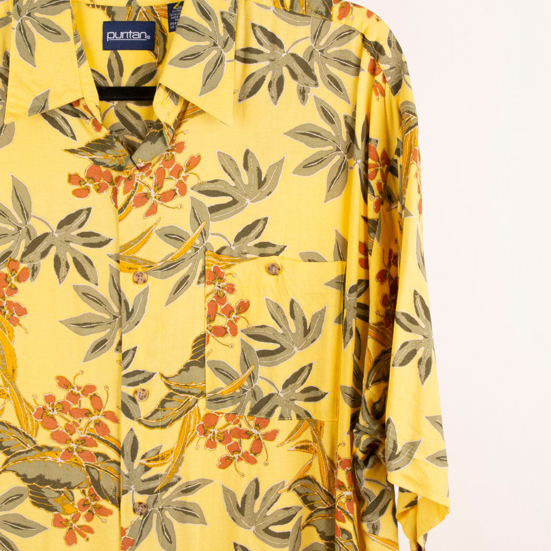 Camisa hawaiana amarilla (XL) Puritan