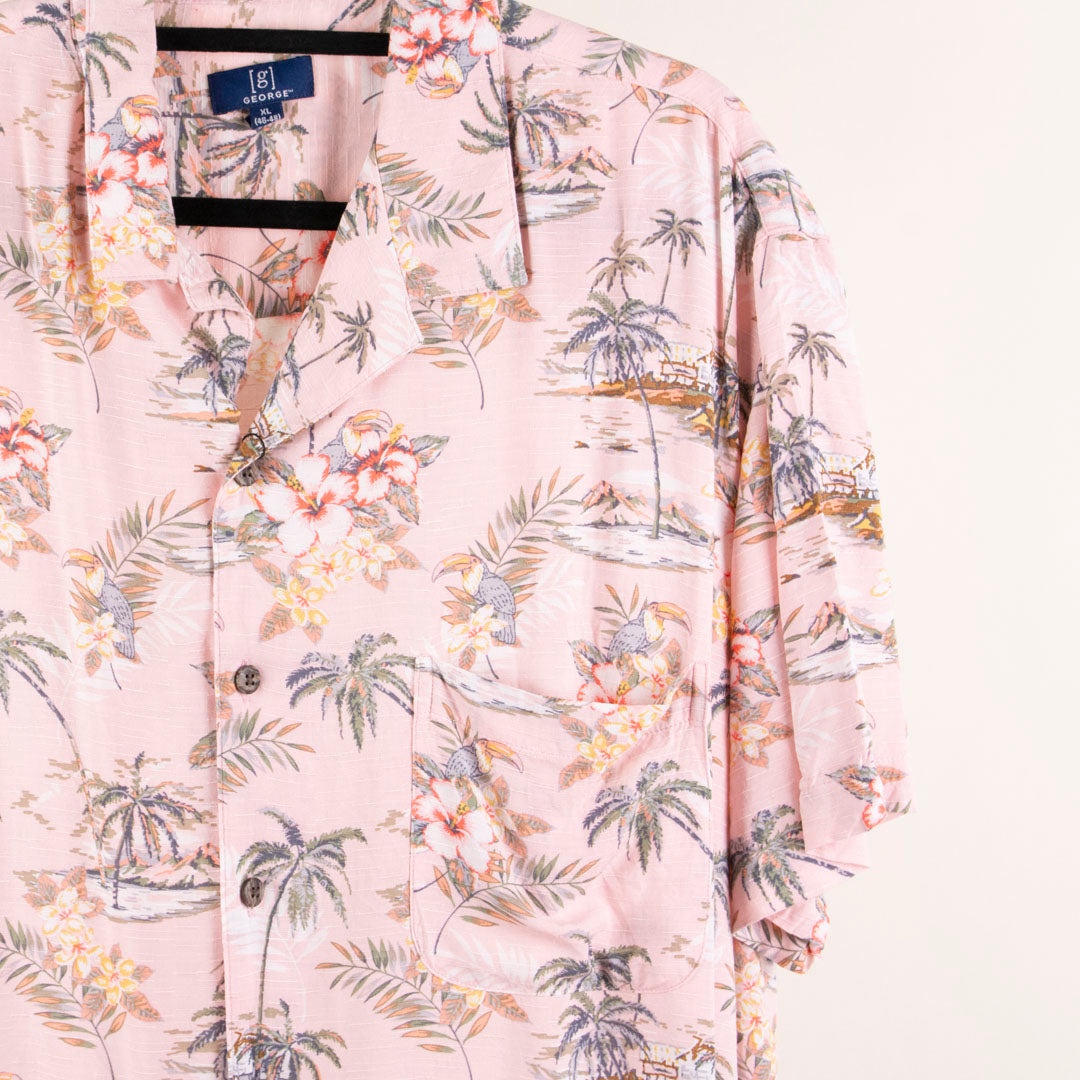 Camisa hawaiana rosa (XL) George