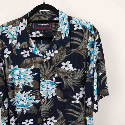 Camisa Hawaiana Azul marino (L) Aeropostale