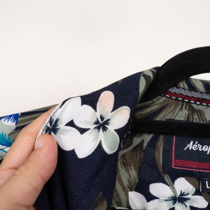 Camisa Hawaiana Azul marino (L) Aeropostale