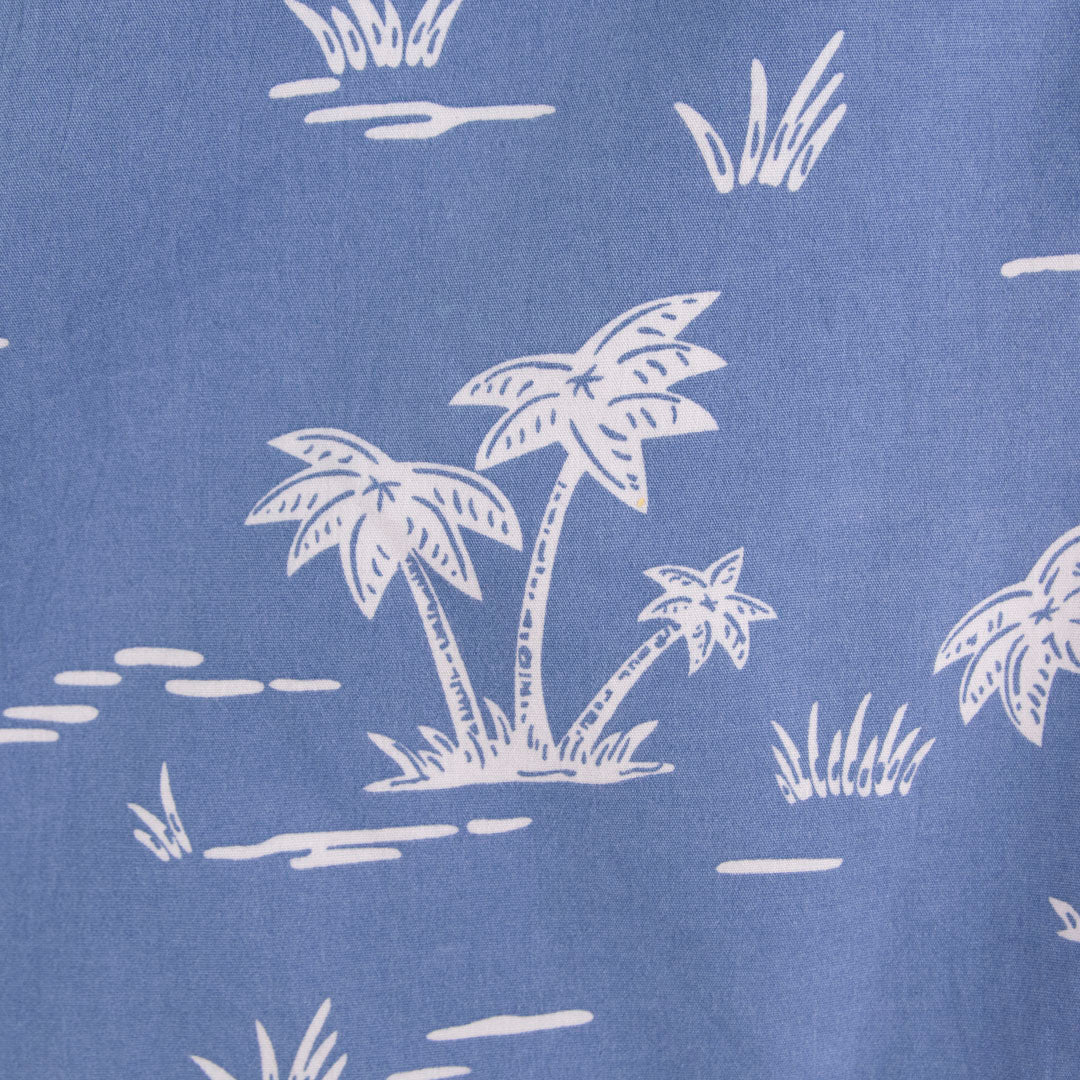 Camisa hawaiana azul (L) Denim and flower