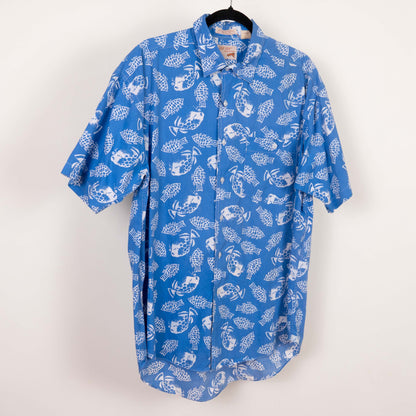 Camisa hawaiana azul (L) The fox collection