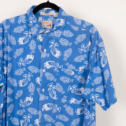 Camisa hawaiana azul (L) The fox collection