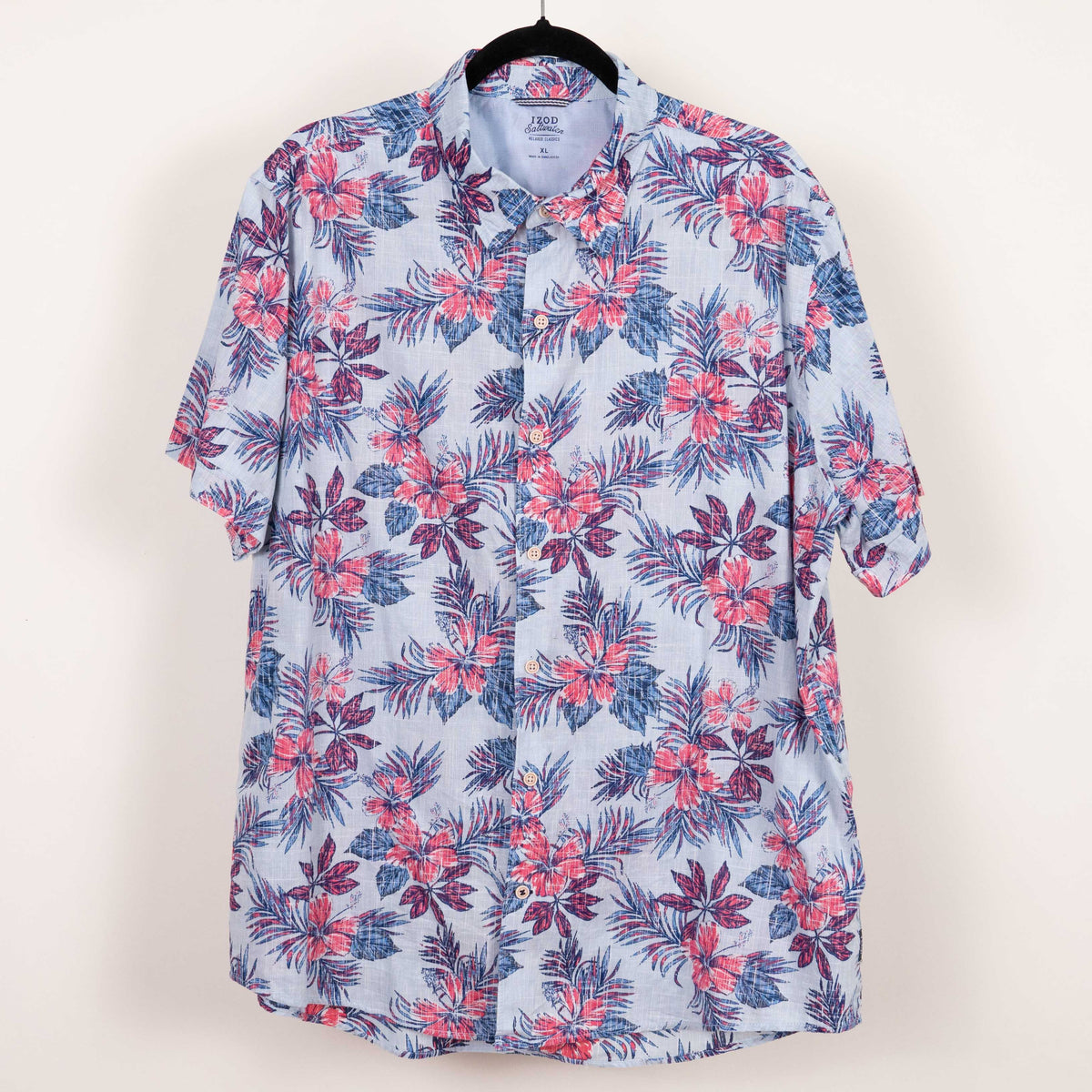 Camisa hawaiana azul (XL) Izod